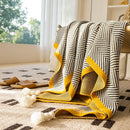 GobekUsa Knitted Diagonal Stripe Sofa Blanket for Warm Autumn Winter Home Decor