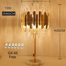 GobekUsa Crystal Gold Floor Lamp for Bedroom & Living Room - Modern Luxury LED Light