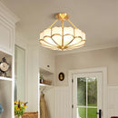 GobekUsa Brass Ceiling Lamp: Modern Nordic Light Luxury LED Fixture for Home Bedroom