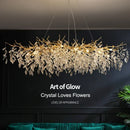 GobekUsa Golden Branch Ceiling Chandelier with Crystal LED - Luxury Modern Design for Living Room