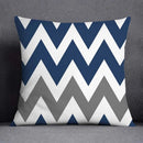 GobekUsa Blue Geometric Floral Design Pillowcase - Modern Home Decor Cushion Cover