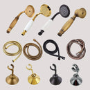 GobekUsa Antique Gold Handheld Shower Head with Holder and Plumbing Hose