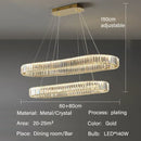 GobekUsa Crystal Pendant Chandelier Modern LED Ceiling Light Fixture