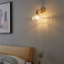 GobekUsa Clear Glass Copper Socket LED Wall Lamp with Pull Chain Switch