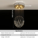 GobekUsa Crystal Ring Pendant Chandelier: Modern Ceiling Light for Living & Dining Room