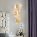 GobekUsa Gold Flower Copper Frame Wall Sconce for Hotel Dining Room Lighting