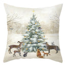 GobekUsa Christmas Soft Plush Cushion Cover Cute Rabbit Deer Pillowcase 45x45cm
