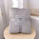 GobekUsa Cozy Striped Flannel Fleece Blanket for Winter - Bedroom Living Room Throw
