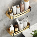 GobekUsa Gold Bathroom Corner Shelf: Wall-Mounted Triangle Storage Rack for Toiletries