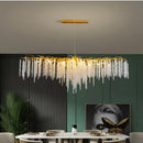 GobekUsa Crystal Tassel LED Branch Chandelier for Dining Room and Home Decor