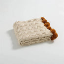 GobekUsa Elegant Chenille Pompons Throw Blanket