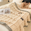 GobekUsa Cozy Faux Rabbit Plush Blanket, Nordic Style, Thick & Warm, Super Soft Nap Shawl