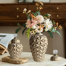 GobekUsa Geometric Diamond Ceramic Vase: Stylish Flower Arrangement Décor Jar