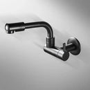 GobekUsa Black Wall-Mounted Kitchen Faucet Single Cold Single Hole Rotation Tap