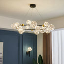 GobekUsa Glass Bubble LED Chandelier: Nordic Art Star Bright Indoor Lighting for Romantic Atmosphere