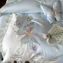 GobekUsa French Lace Butterfly Embroidery Bedding Set in 100S Egyptian Cotton