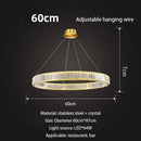 GobekUsa Gold Crystal Round Ring Chandeliers with LED Pendant Light for Ceiling Lighting