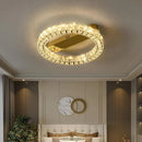 GobekUsa Crystal Ring Ceiling Light: Golden Gloss Dimmable LED Chandelier