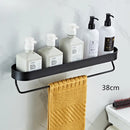 GobekUsa Alumium Bathroom Shelf with Towel Bar and Corner Storage Shelf