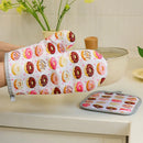 GobekUsa Cotton Kitchen Baking Microwave Gloves for Heat Resistant Baking Oven Safety
