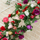 GobekUsa 250cm Rose Flowers Vine Garland Autumn Cane Backdrop Decor