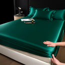 GobekUsa 100% Mulberry Silk Fitted Sheet Set with Pillowcase - Luxury Solid Color Silk Bed Linen