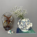 GobekUsa Handmade Porcelain Fold Pattern Vase - Home Decoration & Floral Arrangement