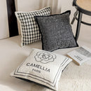 GobekUsa Camellia Jacquard Embroidery Pillow Cover Luxury Decorative Nordic Living Room