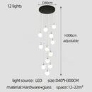 GobekUsa Cream Glass Ball Chandelier for Duplex Villa Penthouse, Restaurant and Staircase