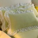 GobekUsa Double-Layer Lace Bubble Cotton Bedding Set - Soft Skin-Friendly Bed Linens