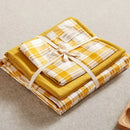 GobekUsa Japanese Grid Print Bed Set in Washed Cotton for Summer Comfort