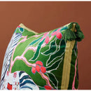 GobekUsa Chinoiserie Zebra & Peonies Cushion Cover with Tassels