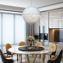 GobekUsa Crystal Tassel Iron Chandelier: Luxury LED Hanging Lamp for Living Room & Restaurant