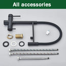 GobekUsa Black Kitchen Faucet with Pull Down Sprayer and 2-in-1 Purification Technology