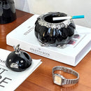 GobekUsa Garlic Duck Ceramic Ashtray with Lid - Unique Desk Decoration and Smoking Accessory