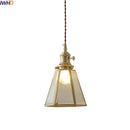 GobekUsa Glass Copper Pendant Light Modern LED Hanging Light for Home Decor