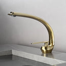 GobekUsa Gold Black Bathroom Faucet Brass Sink Mixer Tap Single Handle Hot Cold Brush Gold