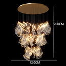 GobekUsa Crystal Chandelier Stair Pendant Lamp Living Room Lighting
