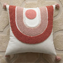 GobekUsa Geometric Embroidered Loop Tufted Throw Pillow Covers - Pink Tufted Cushion Cover