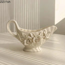 GobekUsa Camellia Flower Ceramic Tissue Box - Modern Home Decor