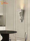 GobekUsa Cream Resin Wall Lamp LED E27 for Classical Living Spaces
