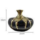 GobekUsa Elegant Black Gold Ceramic Vase for Modern Luxury Flower Decoration
