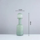 GobekUsa Grey Round Glass Vase Hammer Lid Terrarium Home Decoration
