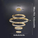 GobekUsa Crystal LED Chandelier Circle Hanging Lamp - Modern Luxury Dimmable Lighting