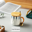 GobekUsa Japanese Style Ceramic Mug with Spoon and Lid