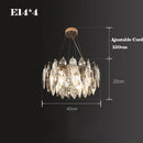 GobekUsa Gold Silver Crystal LED Dimmable Pendant Light for Living Room