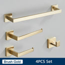 GobekUsa Black Stainless Steel Bathroom Accessories Set: Towel Bar, Paper Holder, Hook & Bath Rack