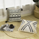GobekUsa Geometric Tufted Cotton Woven Cushion Cover 45x45cm for Home Sofa Bed Decor