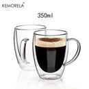 GobekUsa Double Wall Glass Coffee Mug Set - Enjoy Your Favorite Beverages in Style