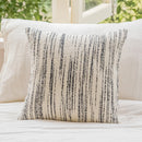 GobekUsa Comfort Woolen Pillow Cover Beige Black Striped 45*45 Luxe Plush Home Décor